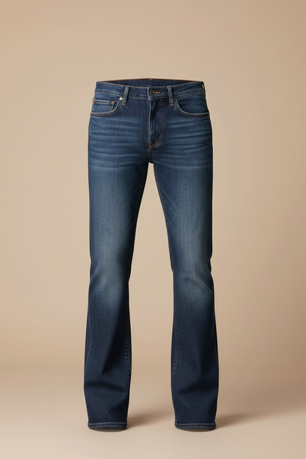 Pantalon Patte D'Éléphant Homme Jean Bleu Classique Évasé - vue 3