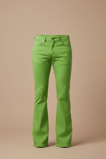 Pantalon Patte D'éléphant Homme Disco - Vert Jean - vue 3