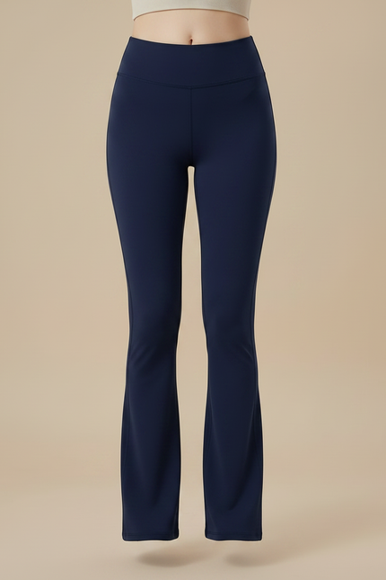 Pantalon Patte D'Éléphant Bleu Marine Taille Haute Cargo Sport - Polyester - vue 3