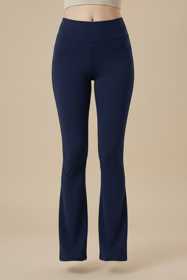 Pantalon Patte D'Éléphant Bleu Marine Taille Haute Cargo Sport - Polyester - vue 3