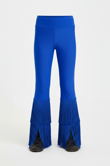 Pantalon Patte D'Éléphant Bleu Franges Danse Enfant - Maille - vue 3