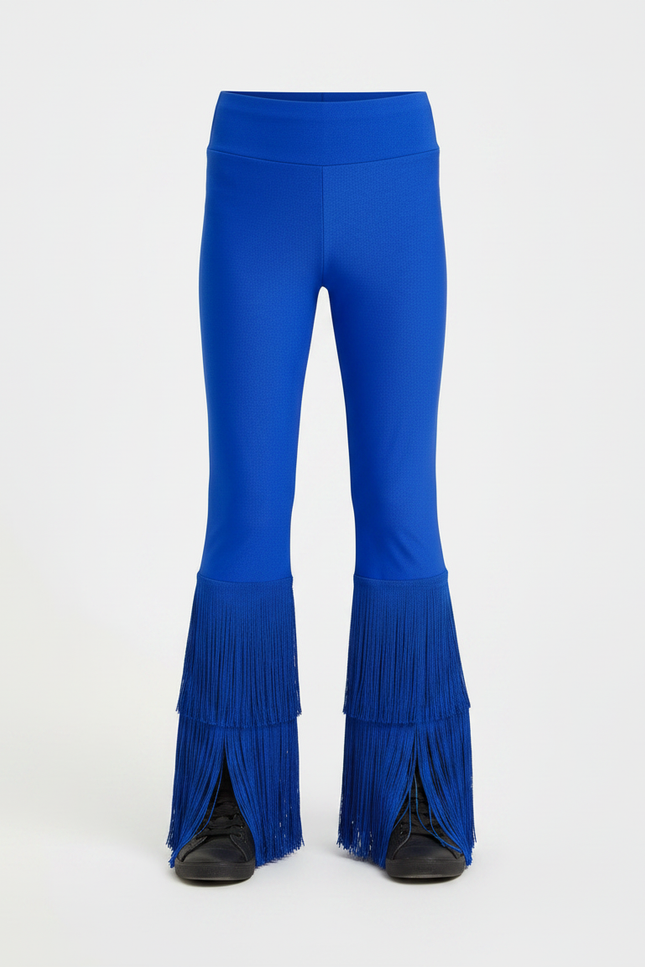 Pantalon Patte D'Éléphant Bleu Franges Danse Enfant - Maille - vue 3