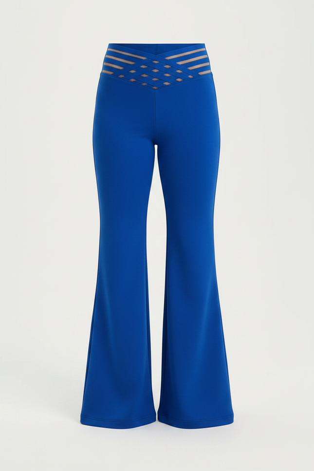 Pantalon Patte D'Éléphant Bleu Élastique Taille Haute Fille - Polyester - vue 3