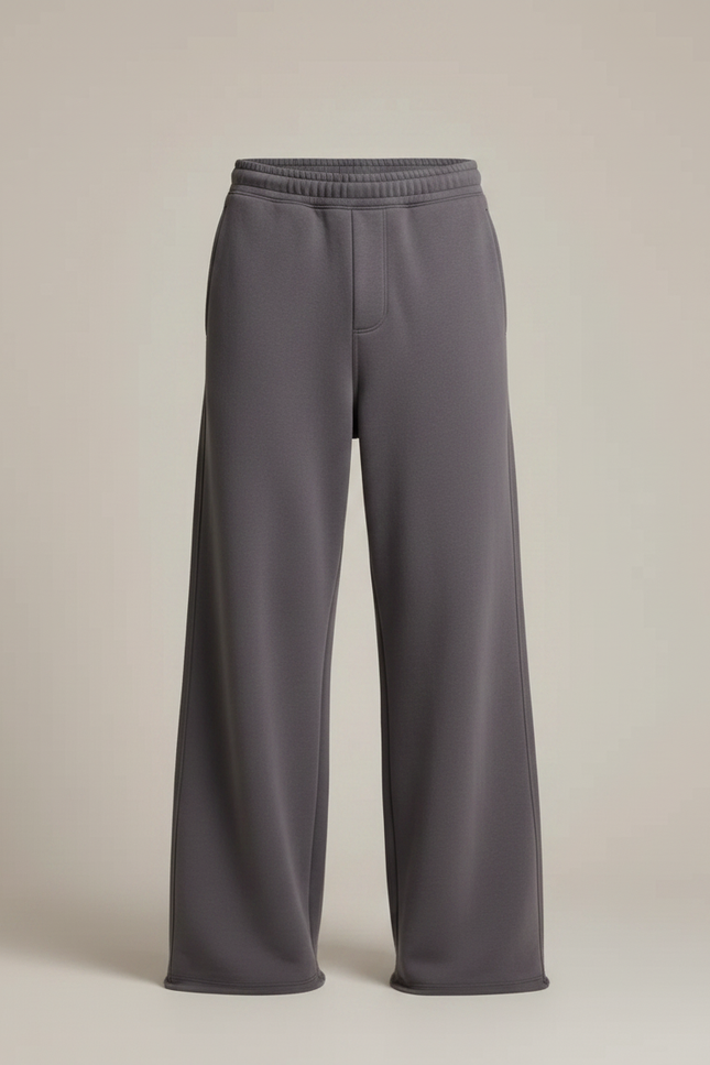 Pantalon Patte D'Éléphant Gris Ample Coton Décontracté - Molleton - vue 3