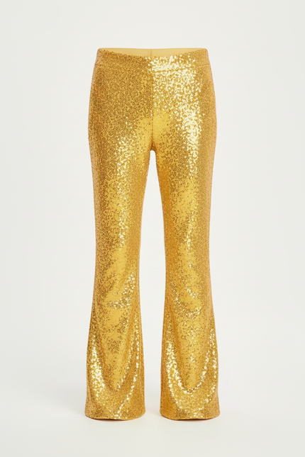 Pantalon Patte D'Éléphant Paillettes Dorées Évasé Scène Enfant - Polyester - vue 3