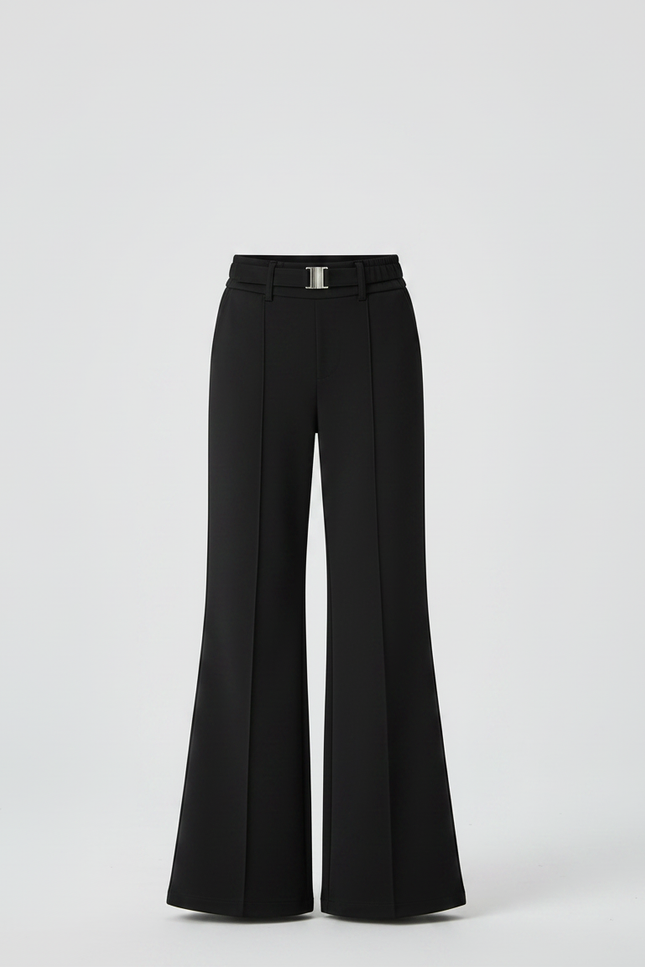 Pantalon Patte D'Éléphant Noir Ample Taille Haute Élégant - Polyester - vue 3
