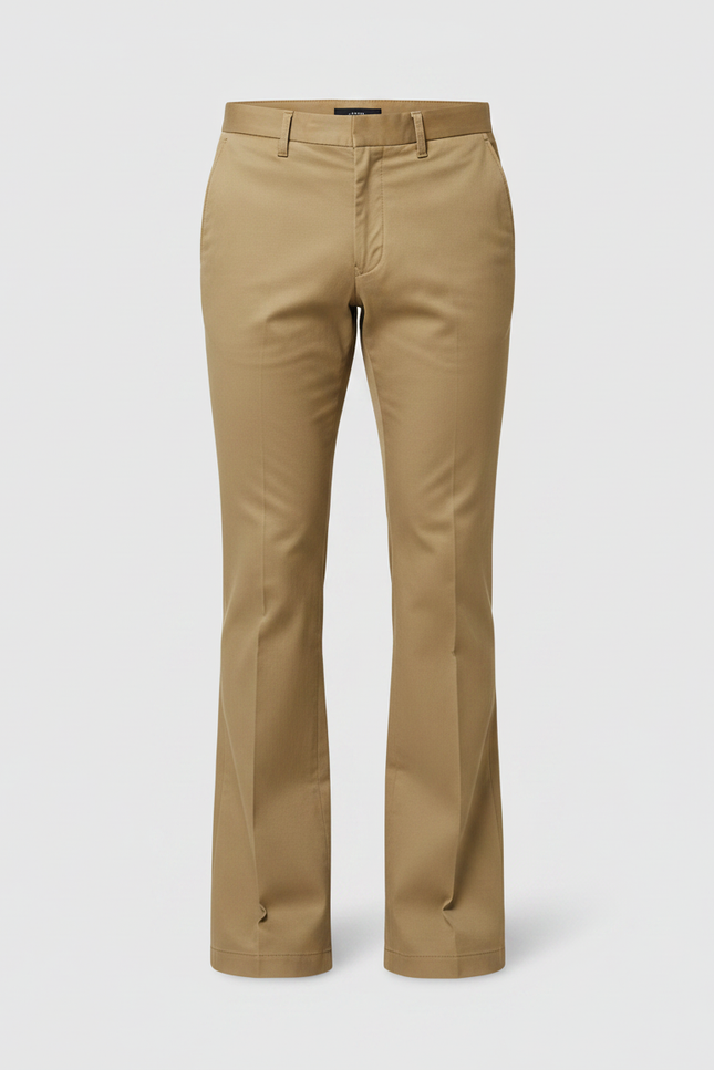 Pantalon Patte D'Éléphant Homme Beige Évasé Décontracté Classique - Gabardine - vue 3