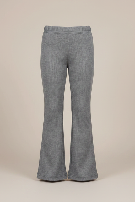 Pantalon Patte D'Éléphant Gris Côtelé Évasé Enfant - Maille - vue 3