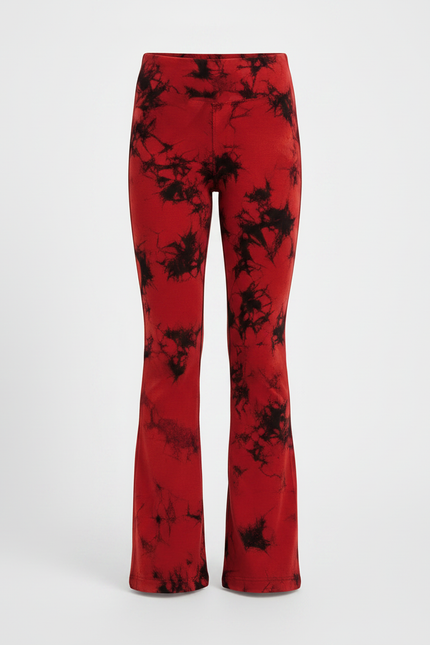 Pantalon Patte D'Éléphant Rouge Tie-Dye Évasé Confortable Fille - Maille - vue 3