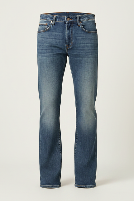 Pantalon Patte D'Éléphant Homme Jean Denim Bleu Classique - vue 3
