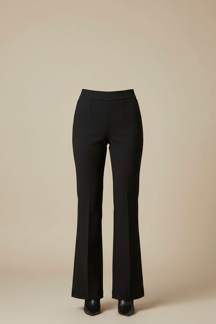 Pantalon Patte D'Éléphant Noir Évasé Taille Haute Élégant - Polyester - vue 3