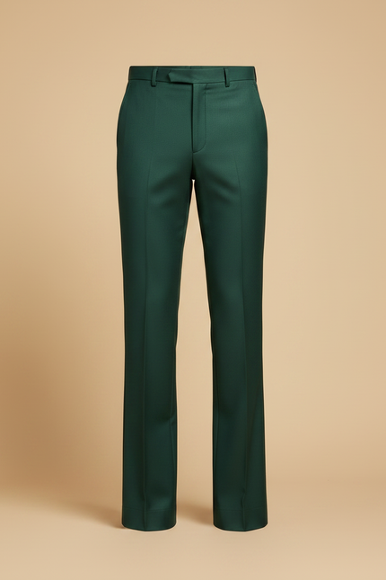 Pantalon Patte D'Éléphant Vert Classique Homme Élégant - Gabardine - vue 3