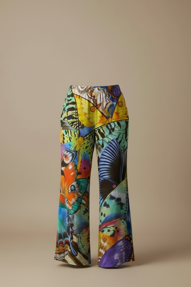 Pantalon Fluide Femme Patte D'éléphant - Multicolore Viscose - vue 3