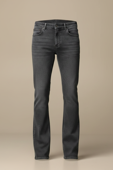 Pantalon Patte D'Éléphant Gris Homme Denim Évasé Classique - Jean - vue 3