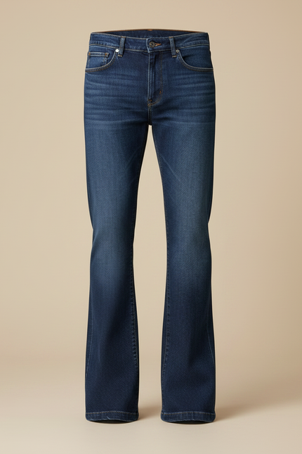 Pantalon Patte D'Éléphant Homme Denim Bleu Évasé Décontracté - Jean - vue 3