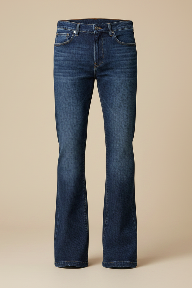 Pantalon Patte D'Éléphant Homme Denim Bleu Évasé Décontracté - Jean - vue 3