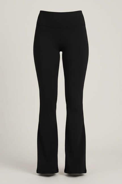 Pantalon Patte D'Éléphant Noir Taille Haute Confortable Évasé - Polyester - vue 3