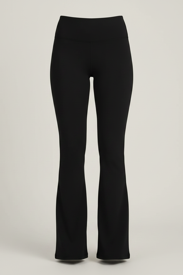Pantalon Patte D'Éléphant Noir Taille Haute Confortable Évasé - Polyester - vue 3