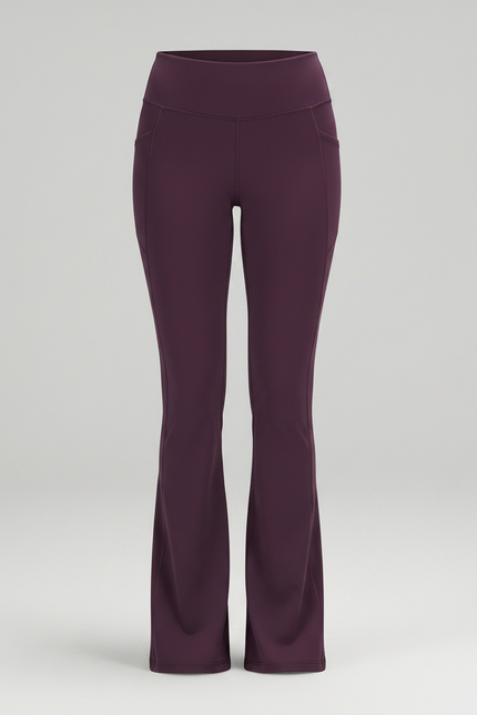 Pantalon Patte D'Éléphant Violet Taille Haute Évasé Stretch Confortable - Polyester - vue 3