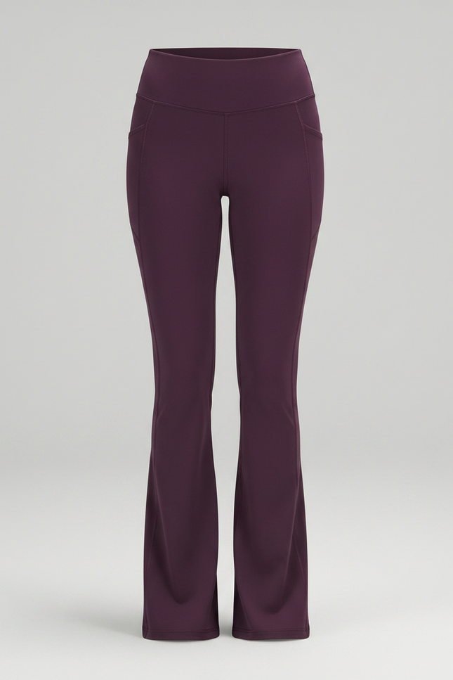 Pantalon Patte D'Éléphant Violet Taille Haute Évasé Stretch Confortable - Polyester - vue 3