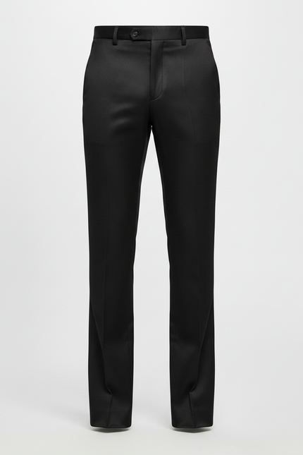 Pantalon Patte D'Éléphant Noir Homme Évasé Élégant Satiné - vue 3