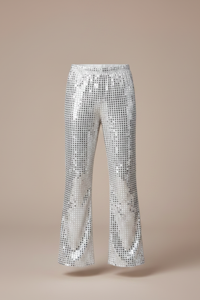Pantalon Patte D'Éléphant Argenté Paillettes Disco Enfant - Polyester - vue 3