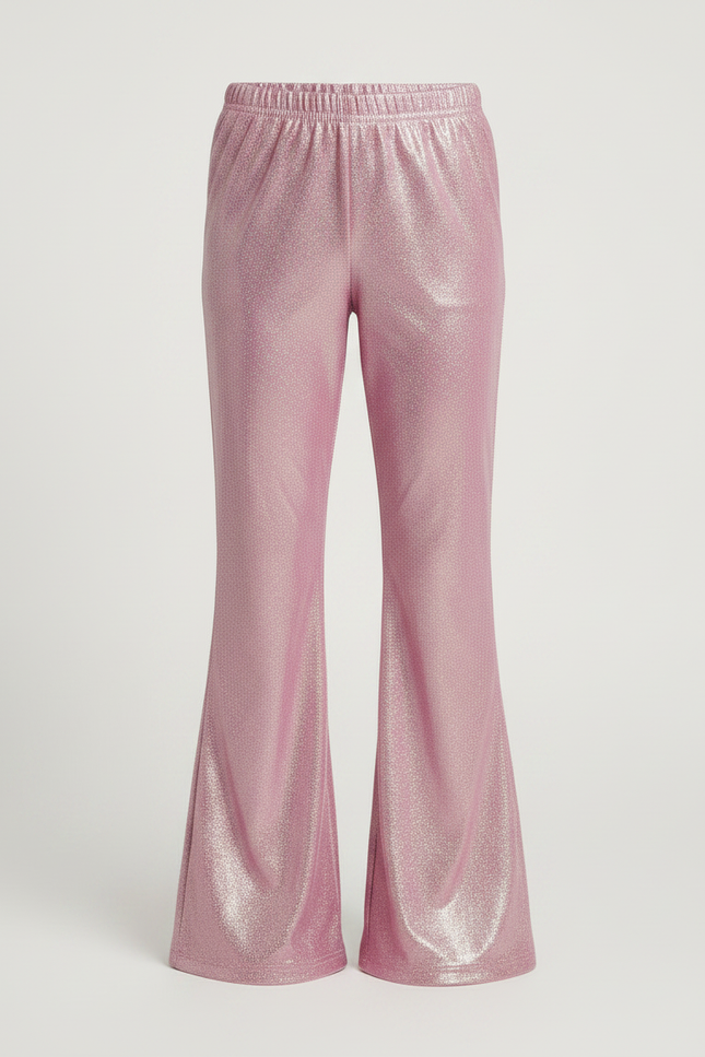 Pantalon Patte D'Éléphant Rose Brillant Holographique Enfant - Polyester - vue 3