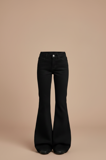 Pantalon Patte D'Éléphant Noir Évasé Enfant Classique - Jean - vue 3