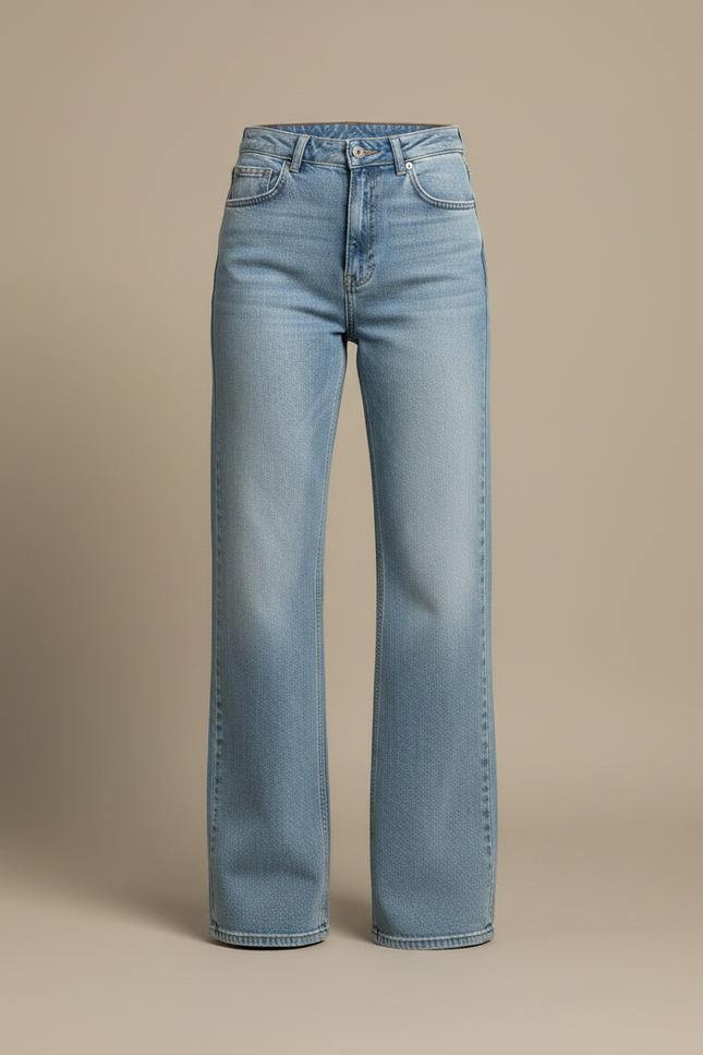 Pantalon Patte D'Éléphant Bleu Clair Délavé Déchiré Évasé - Jean - vue 3