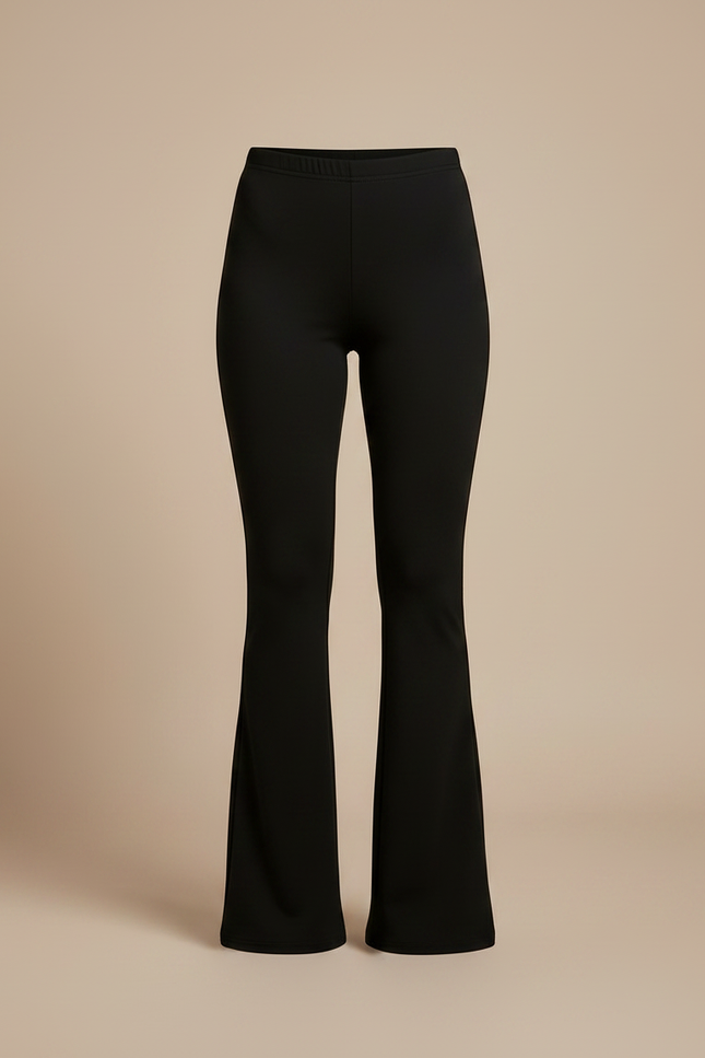 Pantalon Patte D'Éléphant Noir Taille Haute Stretch Décontracté - Maille - vue 3