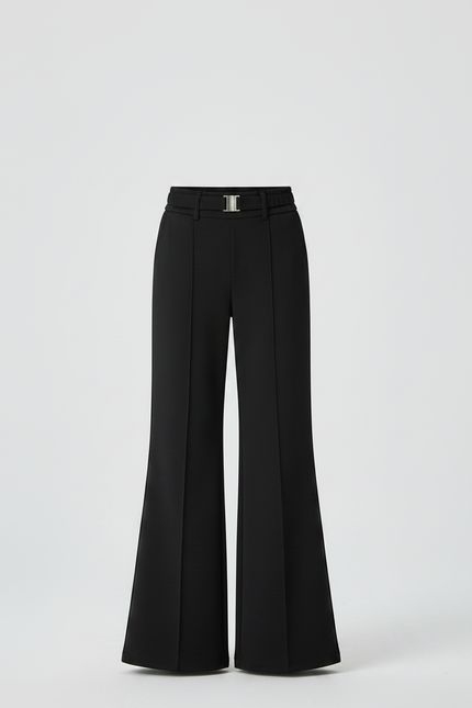 Pantalon Patte D'Éléphant Noir Ample Taille Haute Élégant - Polyester - vue 3