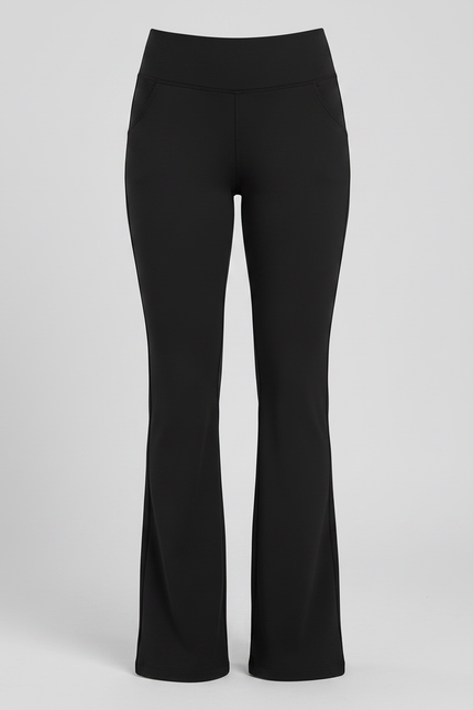 Pantalon Patte D'Éléphant Noir Élégant Taille Haute Confortable - Polyester - vue 3