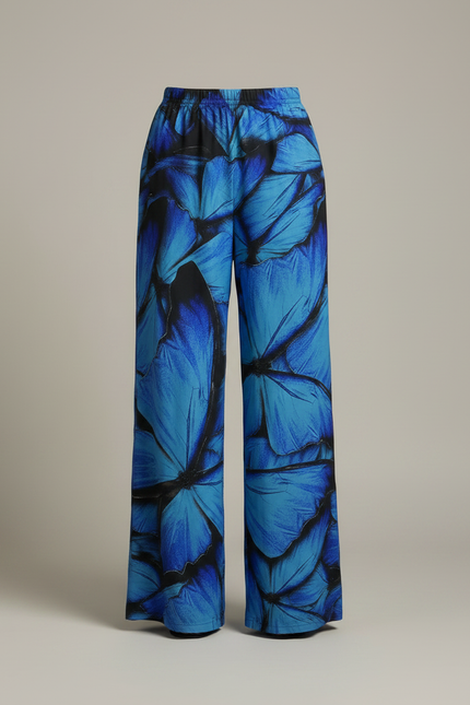 Pantalon Large Patte D'éléphant - Bleu Polyester - vue 3
