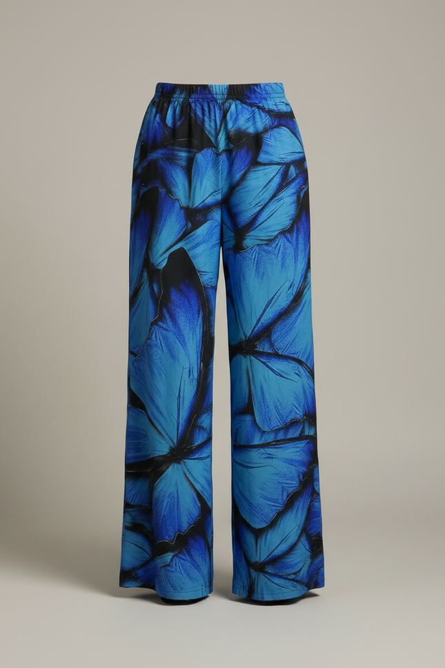 Pantalon Large Patte D'éléphant - Bleu Polyester - vue 3