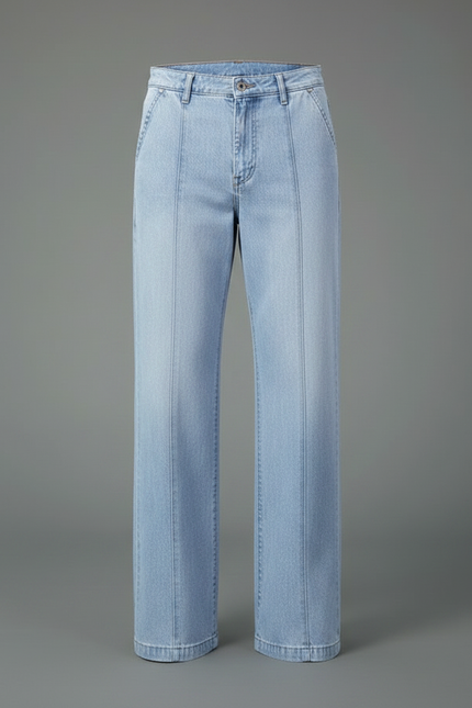 Pantalon Patte D'Éléphant Jean Clair Ample Décontracté Homme - Bleu - vue 3