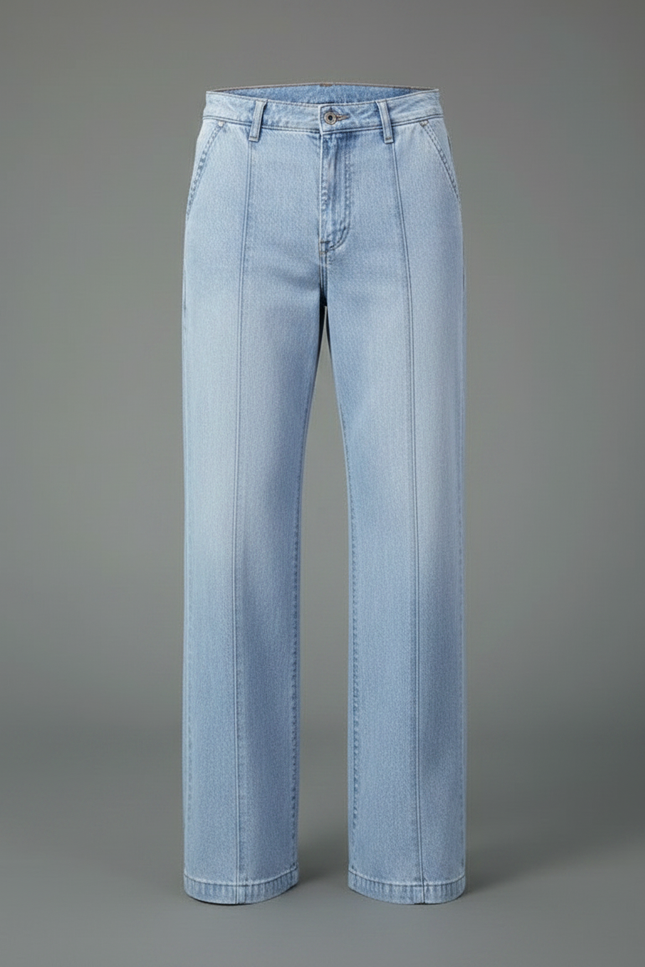 Pantalon Patte D'Éléphant Jean Clair Ample Décontracté Homme - Bleu - vue 3