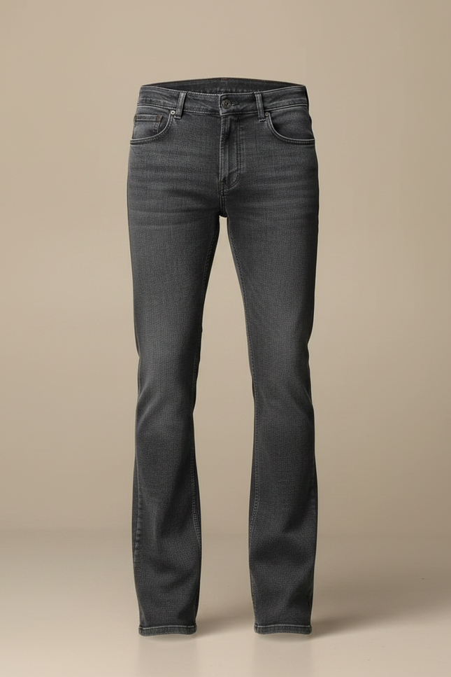 Pantalon Patte D'Éléphant Gris Homme Denim Évasé Classique - Jean - vue 3