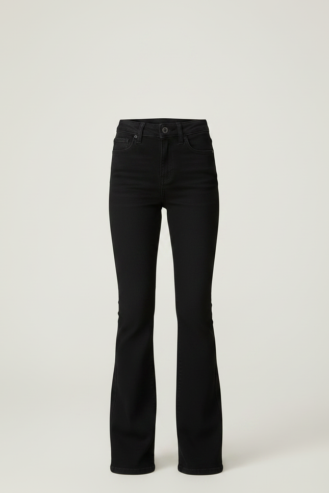 Pantalon Patte D'Éléphant Noir Denim Évasé Classique - Jean - vue 3