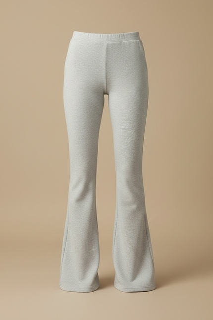 Pantalon Tissu Femme Patte D'éléphant - Gris Molleton - vue 3