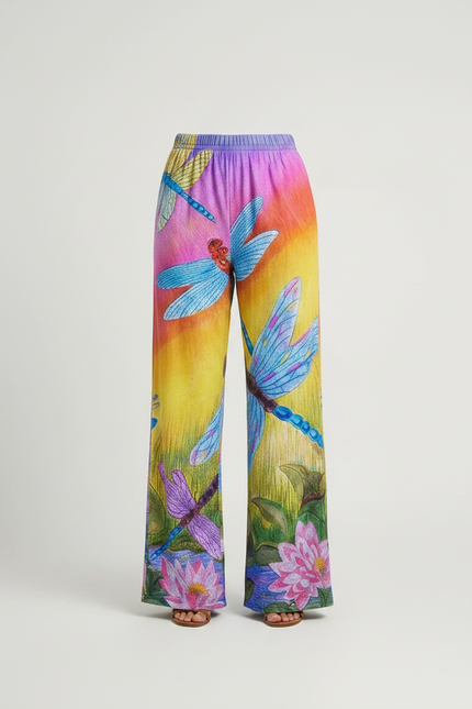 Pantalon Fluide Patte D'éléphant - Multicolore Viscose - vue 3