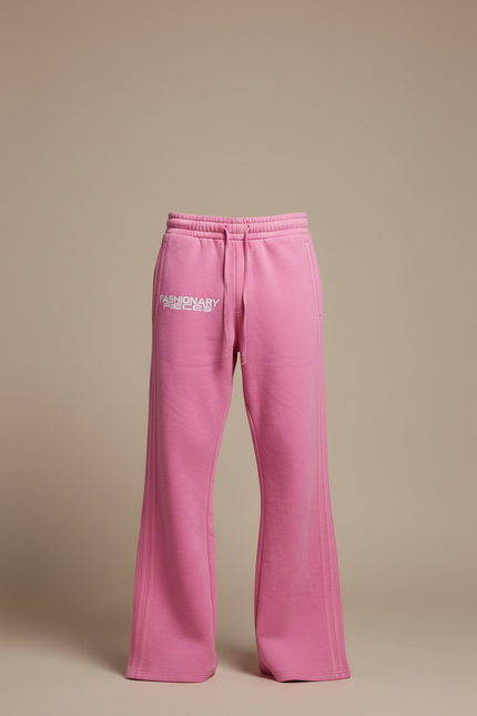 Pantalon Patte D'Éléphant Rose Décontracté Ample Streetwear - Molleton - vue 3