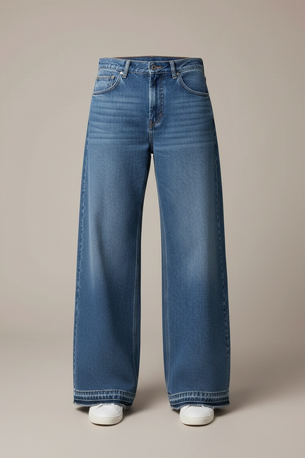 Pantalon Patte D'Éléphant Jean Bleu Ample Décontracté Homme - vue 3