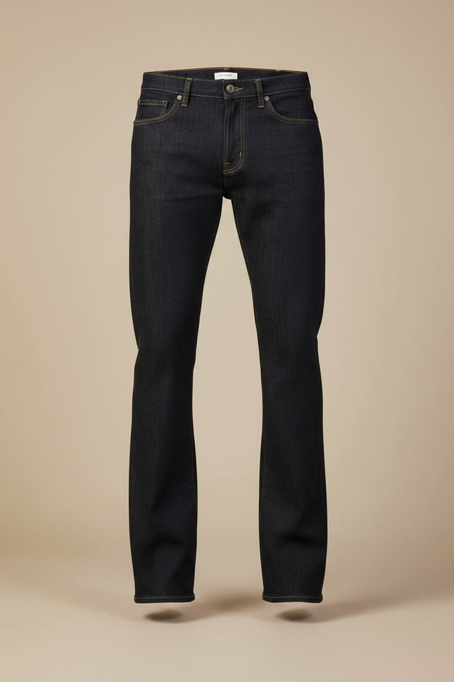 Pantalon Patte D'Éléphant Homme Bleu Marine Denim Évasé Classique - Jean - vue 3
