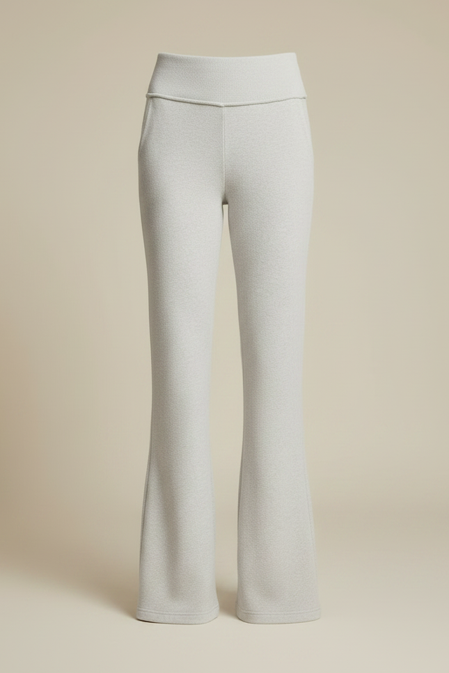 Pantalon Patte D'Éléphant Gris Chiné Évasé Confortable Décontracté - Molleton - vue 3