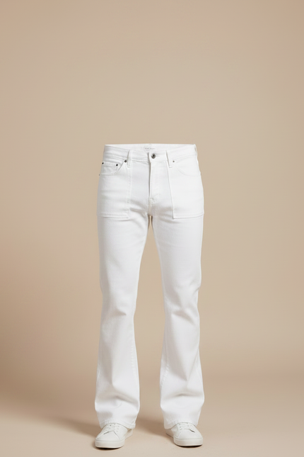 Pantalon Jeans Patte D'éléphant - Blanc - vue 3