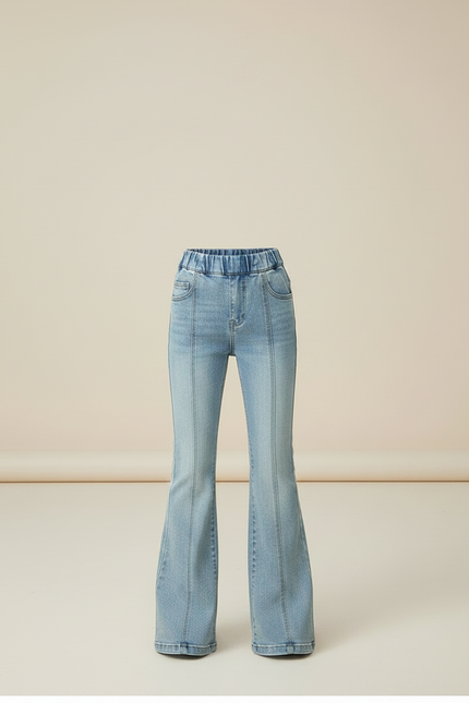 Pantalon Patte D'Éléphant Jean Bleu Clair Évasé Enfant - vue 3
