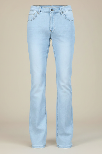 Pantalon Patte D'Éléphant Jean Bleu Clair Décontracté Homme - vue 3