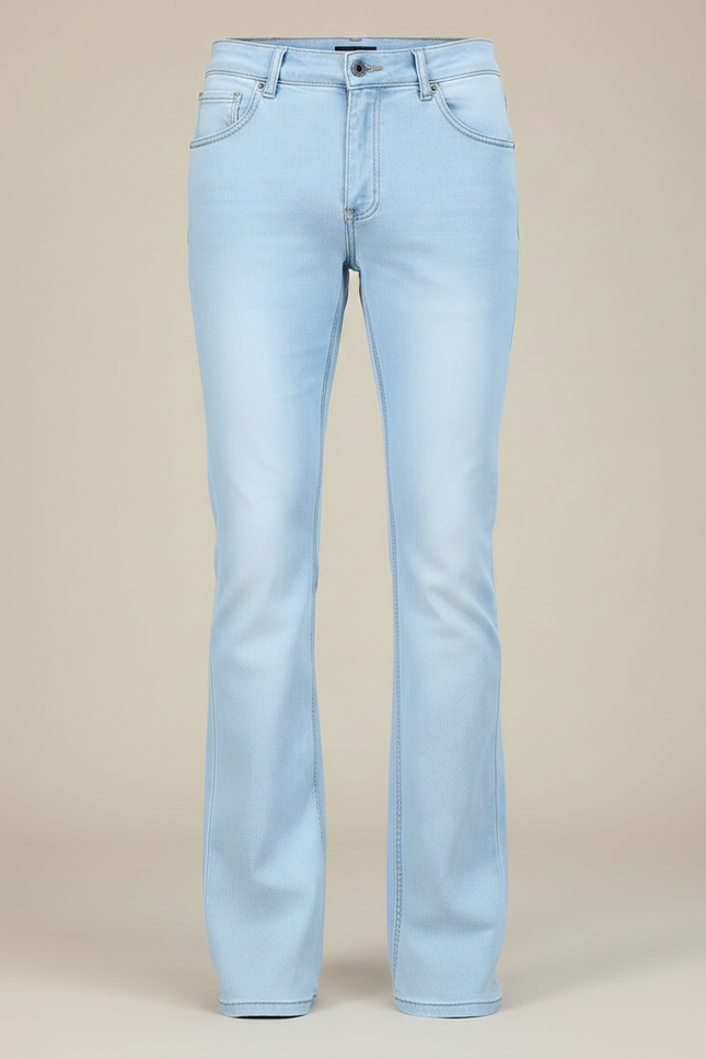 Pantalon Patte D'Éléphant Jean Bleu Clair Décontracté Homme - vue 3