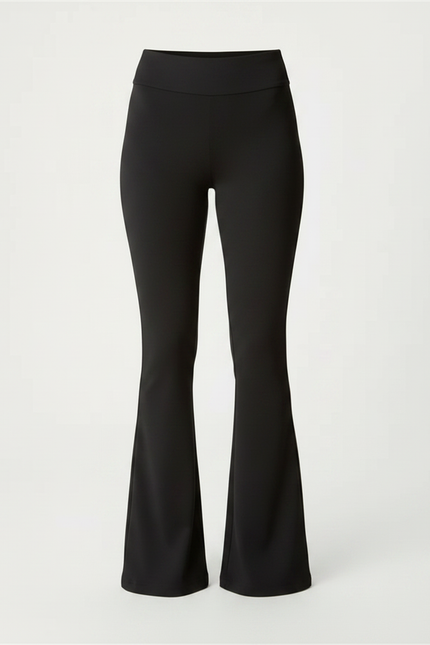 Pantalon Patte D'Éléphant Noir Évasé Fluide Taille Haute - Polyester - vue 3