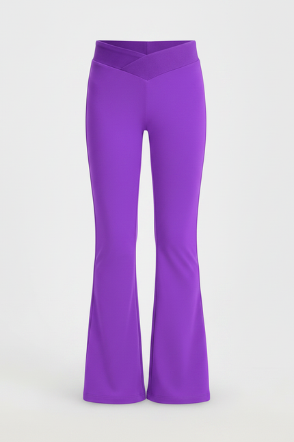 Pantalon Patte D'Éléphant Violet Élastique Confortable Unisexe - Polyester - vue 3